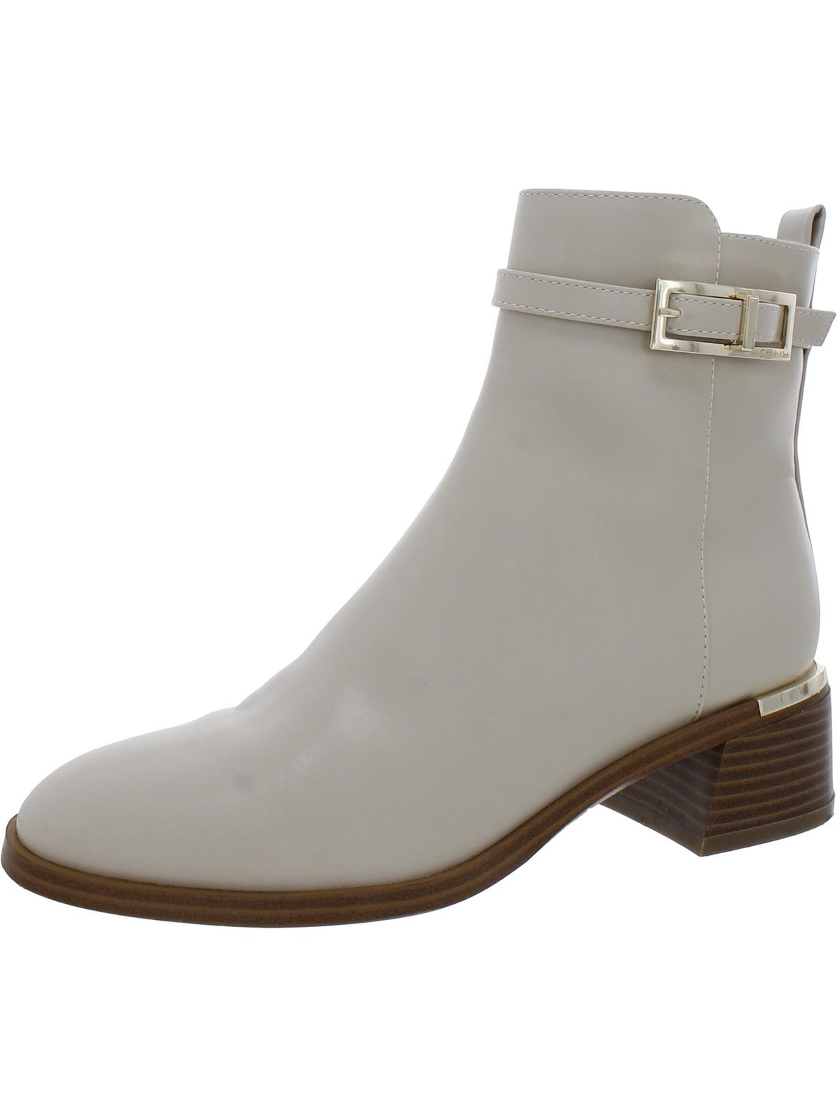 Calvin Klein Womens Jallis 2 Faux Leather Harness Ankle Boots